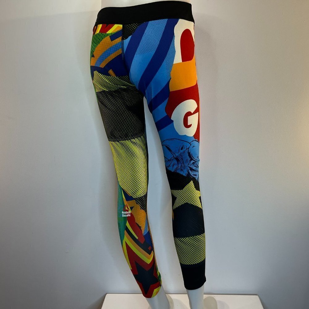 Reebok Crossfit Women's Colorful Reversible Workout Leggings - Size Medium - Picture 3 of 5
